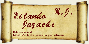 Milanko Jazački vizit kartica
